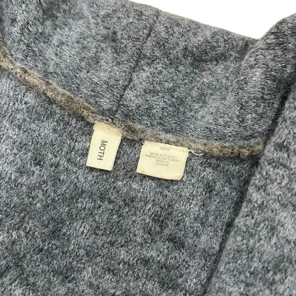 Moth Gray Shawled Avalee Long Wool Blend Sweater Vest XS/S - Picture 5 of 5